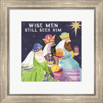 Framed Come Let Us Adore Him I-Wise Men Print