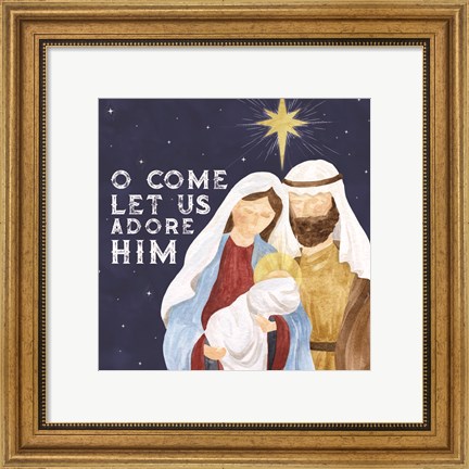 Framed Come Let Us Adore Him II-Adore Him Print