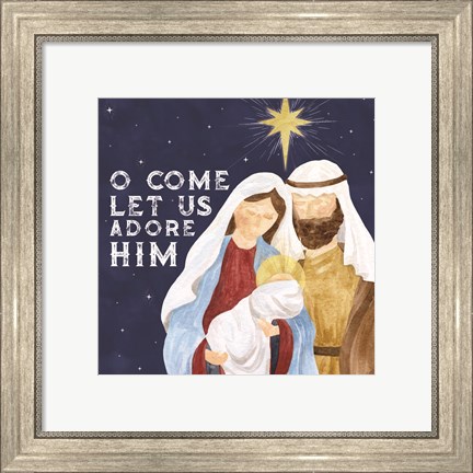 Framed Come Let Us Adore Him II-Adore Him Print