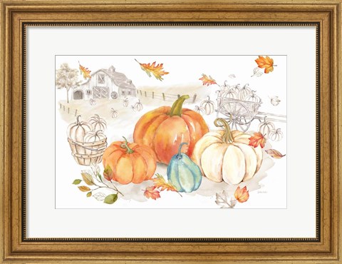 Framed Pumpkin Season I Print