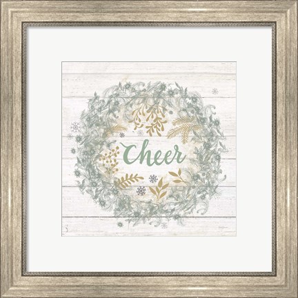 Framed Frosty Cheer Sage Print