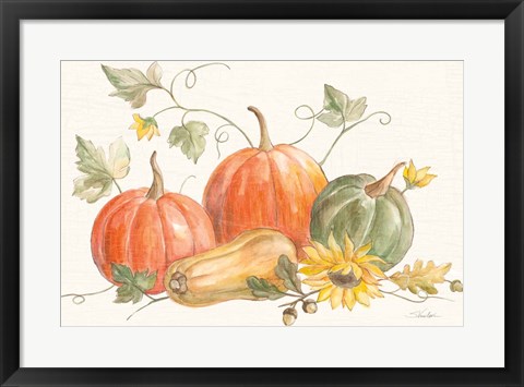 Framed Happy Harvest Pumpkins Print