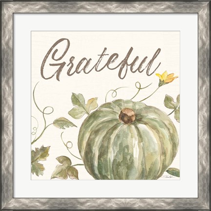 Framed Happy Harvest VII Grateful Print