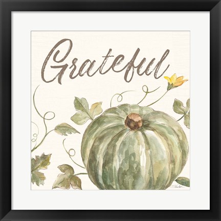 Framed Happy Harvest VII Grateful Print