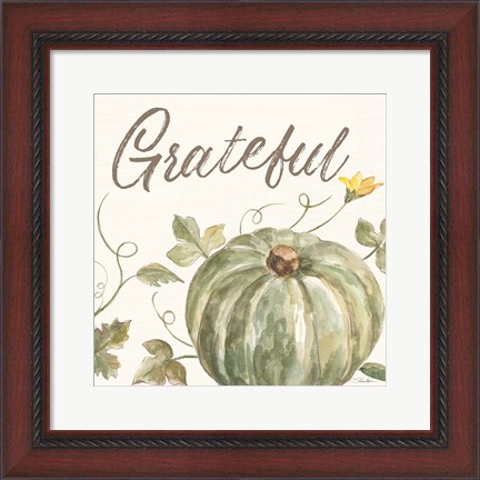 Framed Happy Harvest VII Grateful Print