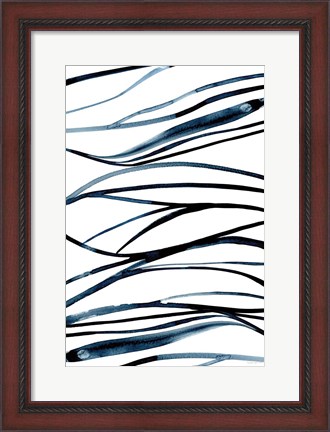 Framed Threads of Blue I Print