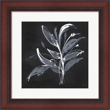 Framed Chalkboard Branch I Print