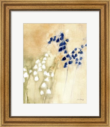 Framed Floral with Bluebells and Snowdrops No. 2 Print