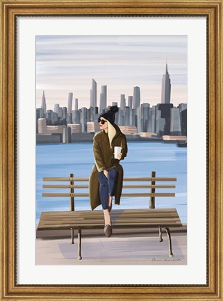 Framed Girl in New York Print