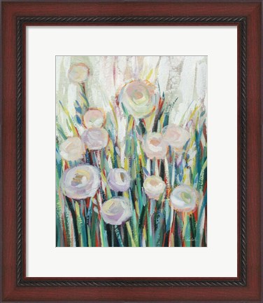Framed Sprinkled White Flowers II Print