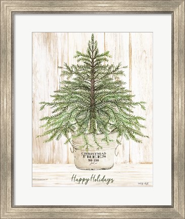 Framed Happy Holidays Tree Print