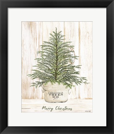 Framed Merry Christmas Tree Print