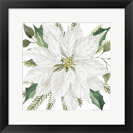 Framed White Poinsettia Print