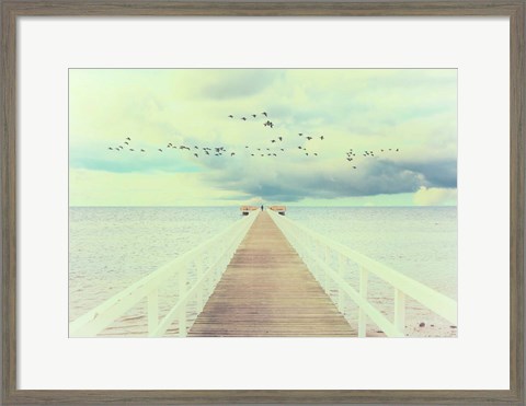 Framed Man and The Sea Print