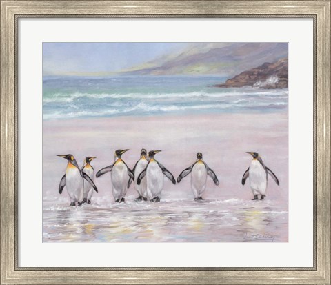 Framed 7 Penguins Print