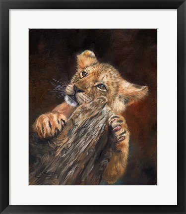 Framed Lion Cub Tree Print