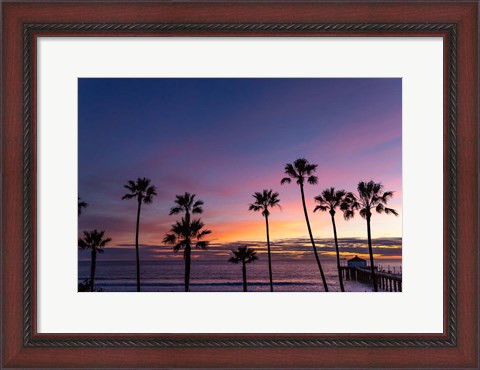 Framed Sunset over the Ocean Print