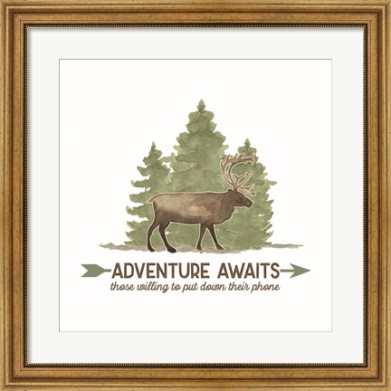 Framed Lost in Woods II-Adventure Awaits Print