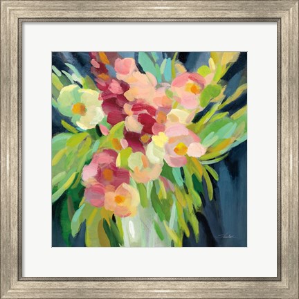 Framed Spring Flowers in a Vase I Print