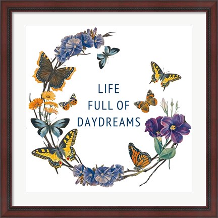 Framed Butterfly Garden I Print