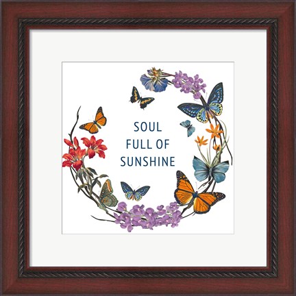 Framed Butterfly Garden II Print