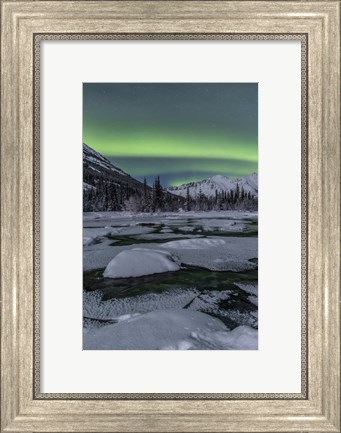 Framed Northern Lights, Annie Lake, Yukon, Canada Print