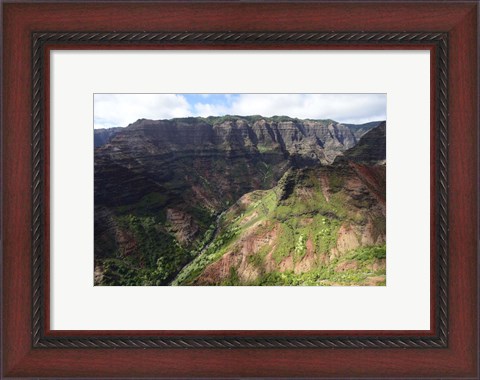 Framed Aerial View Of Waimea Canyon Print