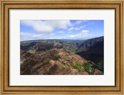 Framed Aerial View Of Waimea Canyon, Kauai, Hawaii Print