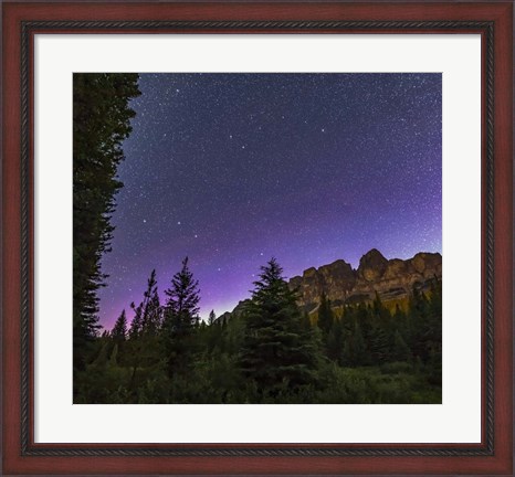 Framed Big and Little Dippers, and Polaris, Over Castle Mountain in Banff National Park Print