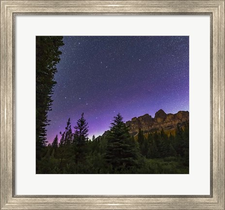 Framed Big and Little Dippers, and Polaris, Over Castle Mountain in Banff National Park Print