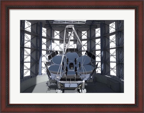 Framed Giant Magellan Telescope, Front View With Enclosure Print