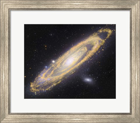 Framed Visible Light-Infrared Composite of Messier 31, the Andromeda Galaxy Print