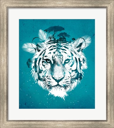 Framed White Tiger Print