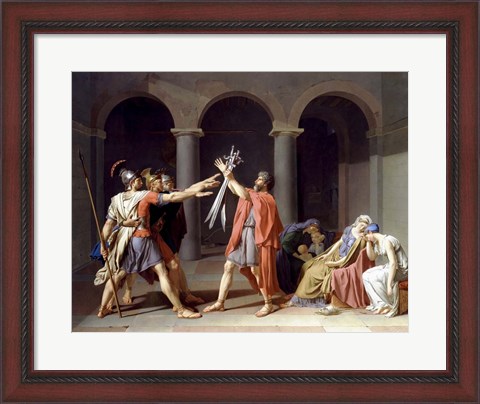 Framed Three ancient Roman Horatii Brothers Print