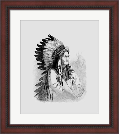 Framed Native Indian Chief, Sitting Bull Print