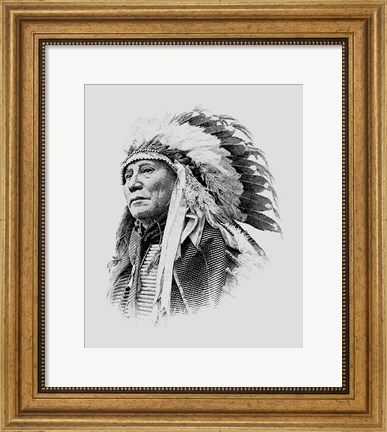 Framed Chief Hollow Horn Bear, a Brule Lakota leader during the Indian Wars Print