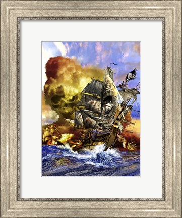 Framed Whydah Gally Pirate Ship Print