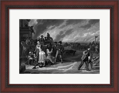 Framed Brigadier General Thomas Ewing of the Union Army evicts Missouri settlers, 1863 Print