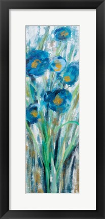Framed Tall Blue Flowers II Print