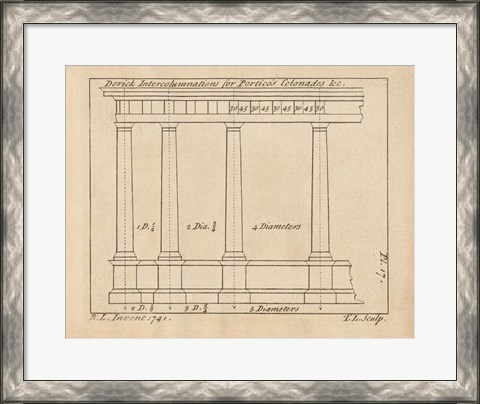 Framed Architectural Drawings V Print