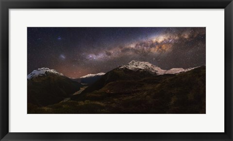 Framed Mount Aspiring - Liverpool Hut Print