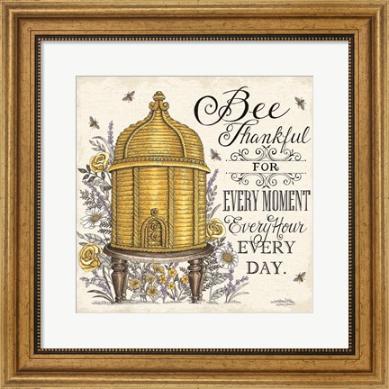 Framed Bee Thankful for Every Moment Print