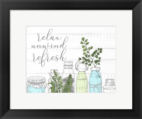 Framed Relax Unwind Refresh Print