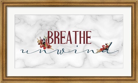 Framed Breathe Unwind Panel Print