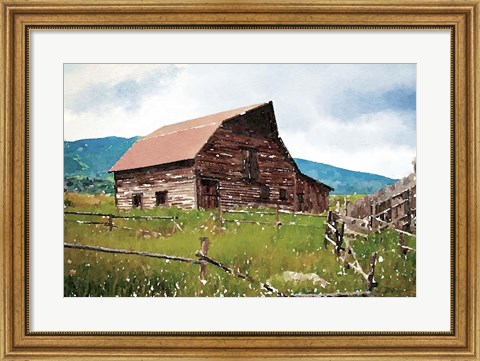 Framed Brown Barn Print