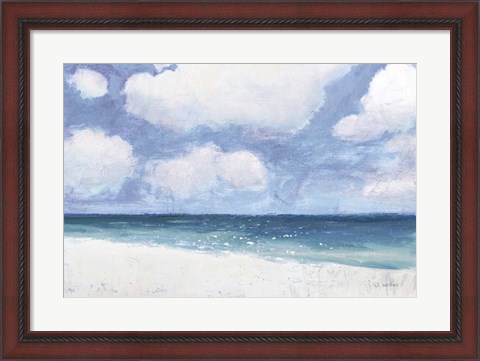 Framed Seascape IV Blue Crop Print