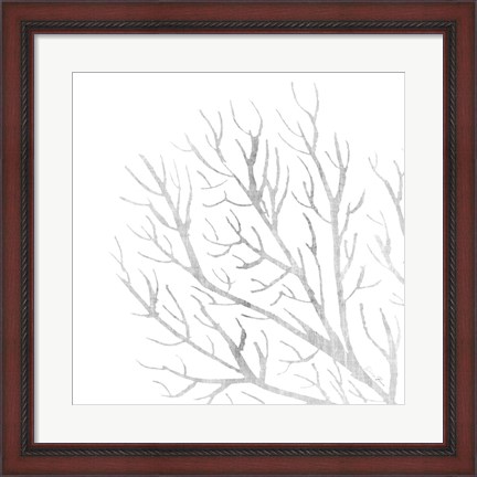 Framed White Seaweed 1 Print