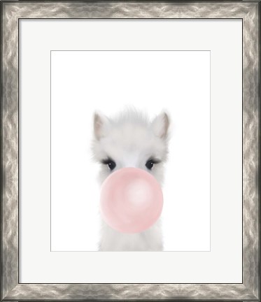 Framed Alpaca Bubble Gum Print