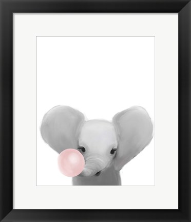 Framed Elephant Bubble Gum. Print