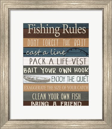 Framed Fishing v2 Print